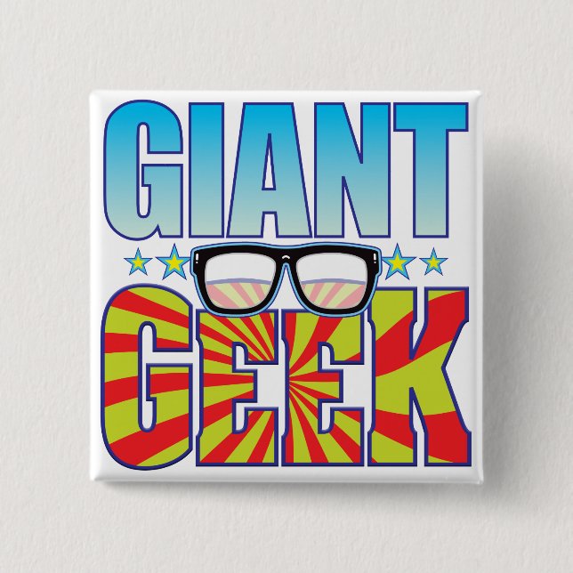 Badge Carré 5 Cm Geek géant v4 (Devant)