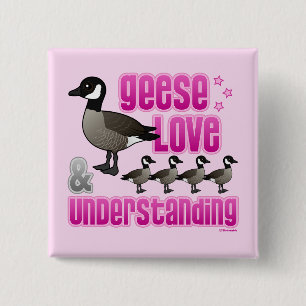 Badge Carré 5 Cm Geese, Love & Understanding