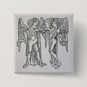 Badge Carré 5 Cm Gémeaux (les jumeaux) une illustration du 'Poeti