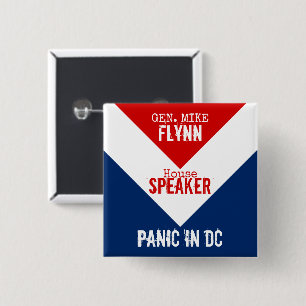 Badge Carré 5 Cm Gén Mike Flynn Président de la Chambre Panique à D
