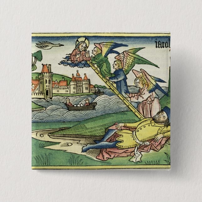 Badge Carré 5 Cm Genèse 28 l'échelle de 10 Jacob, de 'Nuremberg (Devant)
