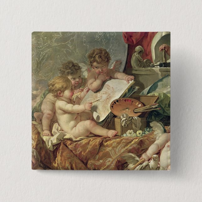 Badge Carré 5 Cm Génie enseignant les arts, 1761 (Devant)