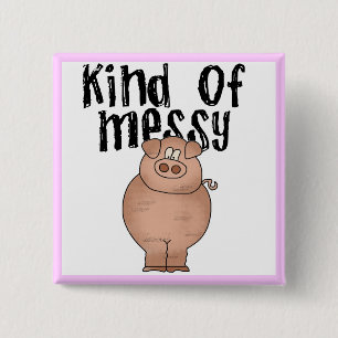 Badge Carré 5 Cm Genre de porc de T-shirts et de cadeaux malpropres