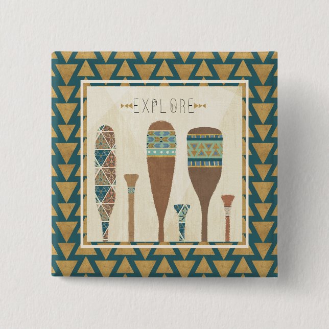 Badge Carré 5 Cm Geo extérieur VII | les explorent (Devant)