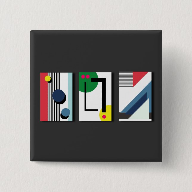 Badge Carré 5 Cm Géométrie (Devant)