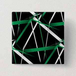 Badge Carré 5 Cm Géométrie Urbaine Noir Blanc Vert