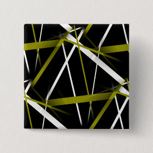 Badge Carré 5 Cm Géométrie Urbaine Olive-Vert Noir