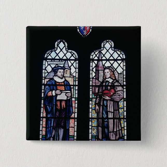 Badge Carré 5 Cm George Herbert et Nicholas Ferrar (Devant)