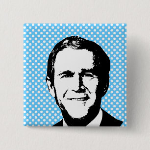 Badge Carré 5 Cm George W Bush