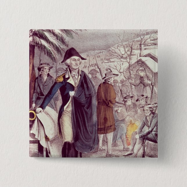 Badge Carré 5 Cm George Washington à la forge de vallée (Devant)