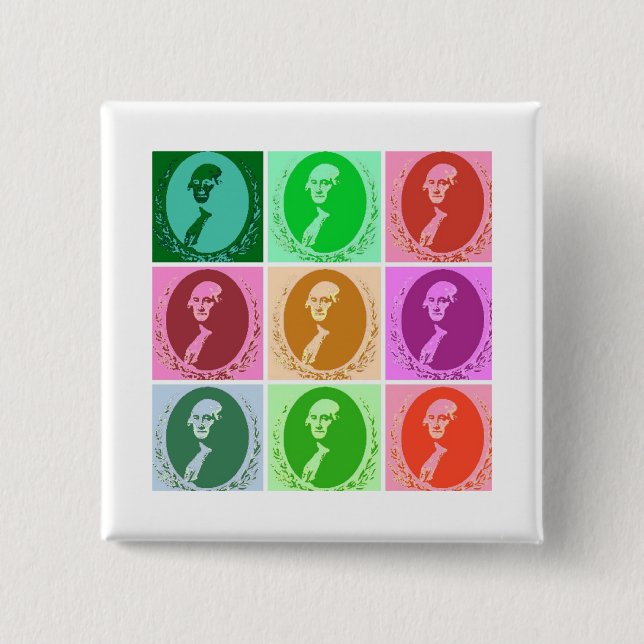 Badge Carré 5 Cm George Washington Abstrait (Devant)