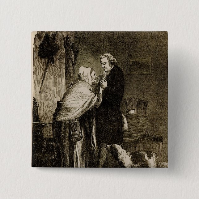 Badge Carré 5 Cm George Washington et sa mère (Devant)