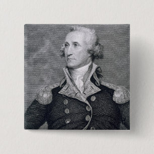 Badge Carré 5 Cm George Washington, gravé par brun Durand de