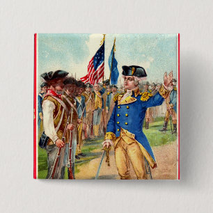 Badge Carré 5 Cm George Washington Patriotique