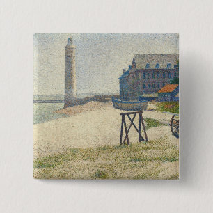Badge Carré 5 Cm Georges Pierre Seurat   le phare chez Honfleur