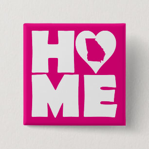 Badge Carré 5 Cm Georgia Accueil État du coeur Bouton d'insigne