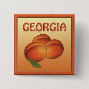 Badge Carré 5 Cm Georgia Peaches Button