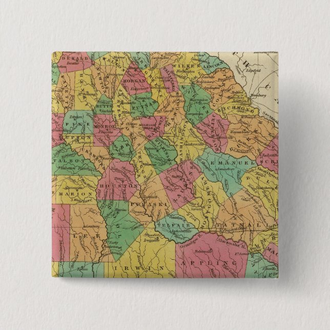 Badge Carré 5 Cm Géorgie 9 (Devant)