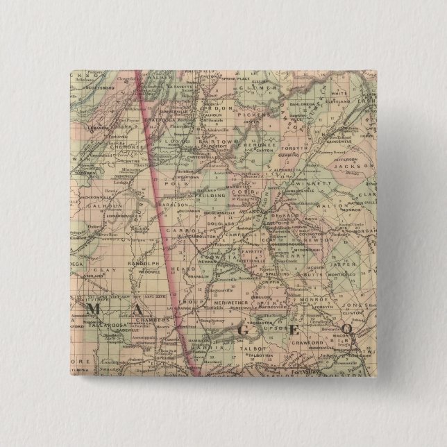 Badge Carré 5 Cm Géorgie-Alabama (Devant)