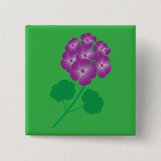 Badge Carré 5 Cm Geranium Flowers (Devant)