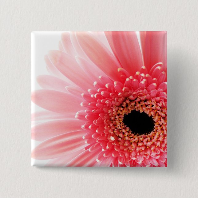 Badge Carré 5 Cm Gerbera (Devant)