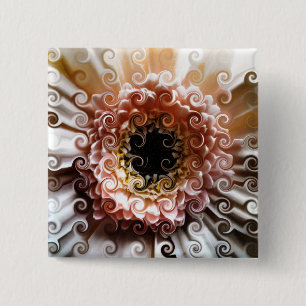 BADGE CARRÉ 5 CM GERBERAS