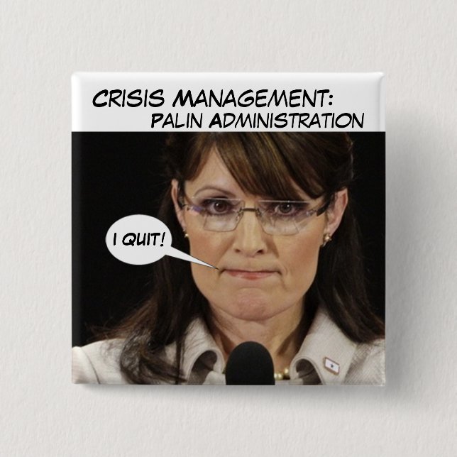 Badge Carré 5 Cm Gestion des crises : Administration de Palin (Devant)