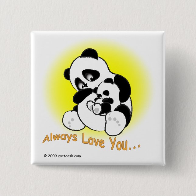 Badge Carré 5 Cm gigglePanda pour le jour de mère (Devant)