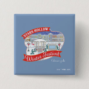 Badge Carré 5 Cm Gilmore Girls   Stars Hollow Winter Festival