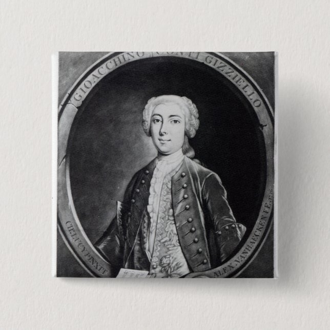 Badge Carré 5 Cm Gioacchino Conti, "Gizziello", (Devant)