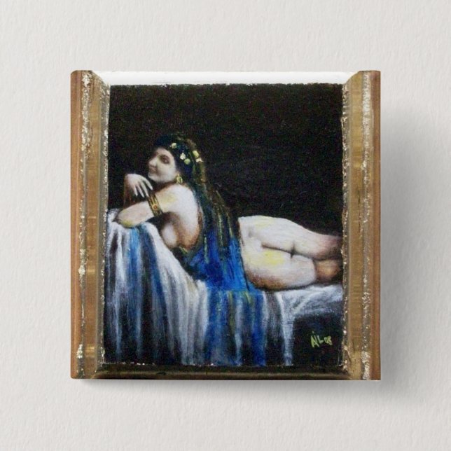 BADGE CARRÉ 5 CM GIPSY BLUE (Devant)