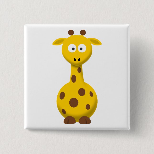 Badge Carré 5 Cm Girafe de dessin animé (Devant)