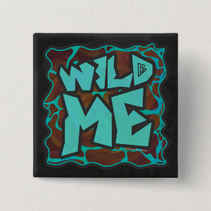 Badge Carré 5 Cm Giraffe Impression Brown et Turquoise