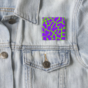 Badge Carré 5 Cm Giraffe Imprimer Monnaie Améthyste