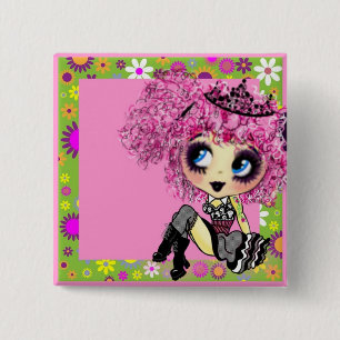 Badge Carré 5 Cm Girly Gifts Harajuku Style fille