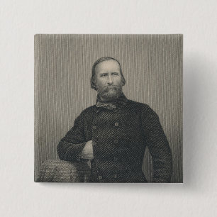 Badge Carré 5 Cm Giuseppe Garibaldi, gravé par livre de D.J