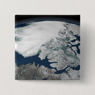Badge Carré 5 Cm Glace de mer arctique au-dessus de l'Amérique du