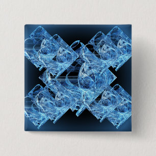 Badge Carré 5 Cm Glaçons bleus