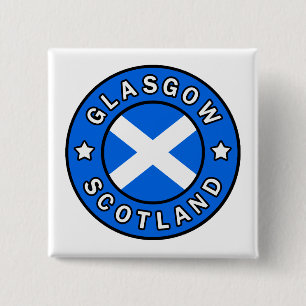 Badge Carré 5 Cm Glasgow Écosse