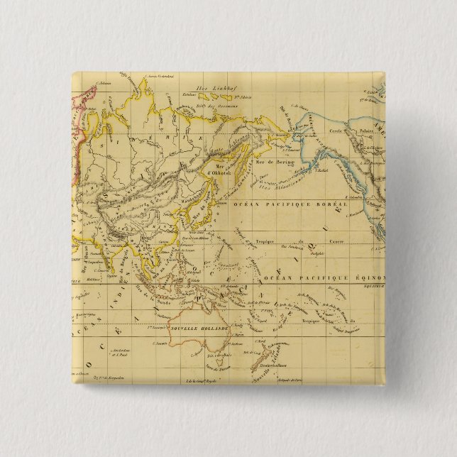 Badge Carré 5 Cm Globe (Devant)