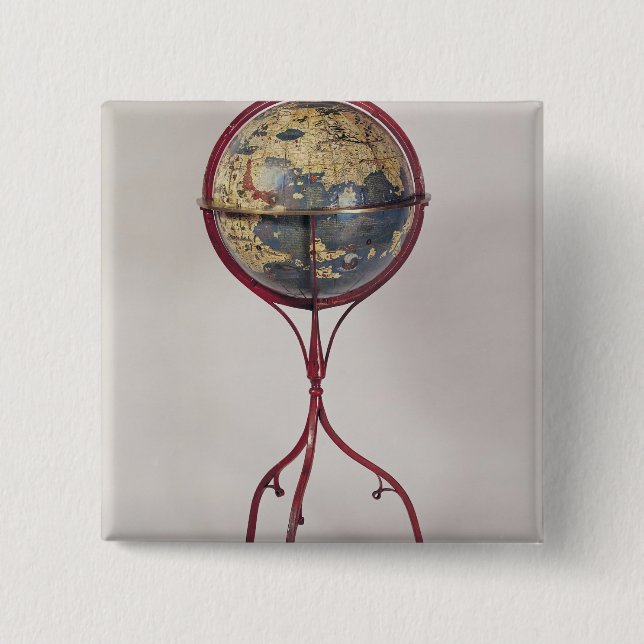 Badge Carré 5 Cm Globe terrestre, montrant l'Océan Indien (Devant)