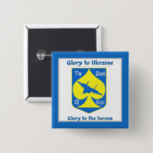 Badge Carré 5 Cm Gloire aux Héros de l'as de combat d'Ukraine 