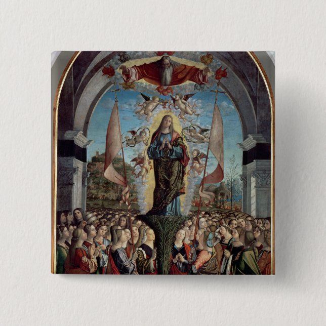Badge Carré 5 Cm Glorification de St Ursula et de ses compagnons (Devant)