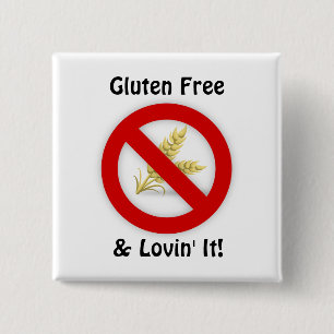 Badge Carré 5 Cm Gluten Free & Lovin' It Button
