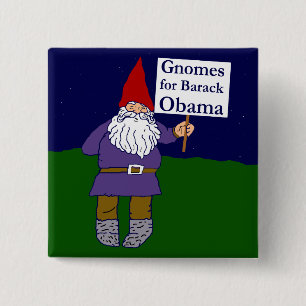 Badge Carré 5 Cm Gnomes pour le bouton carré de Barack Obama