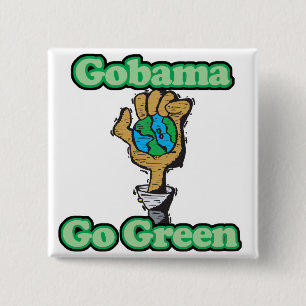 Badge Carré 5 Cm Go Obama Devenez écolo