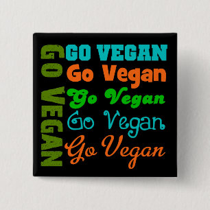 Badge Carré 5 Cm Go VEGAN