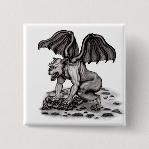 Badge Carré 5 Cm Golem Gargoyle
