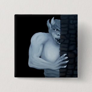 Badge Carré 5 Cm Golem - Gargoyle