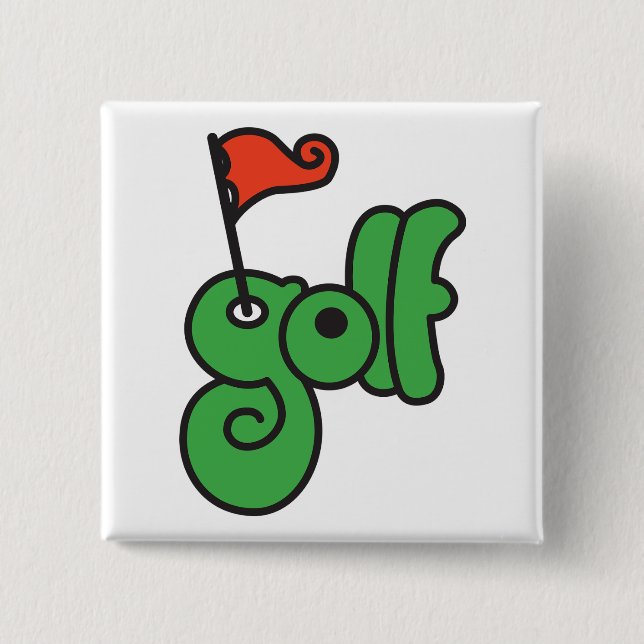 Badge Carré 5 Cm Golf Wang Vert et Rouge Vibrants (Devant)